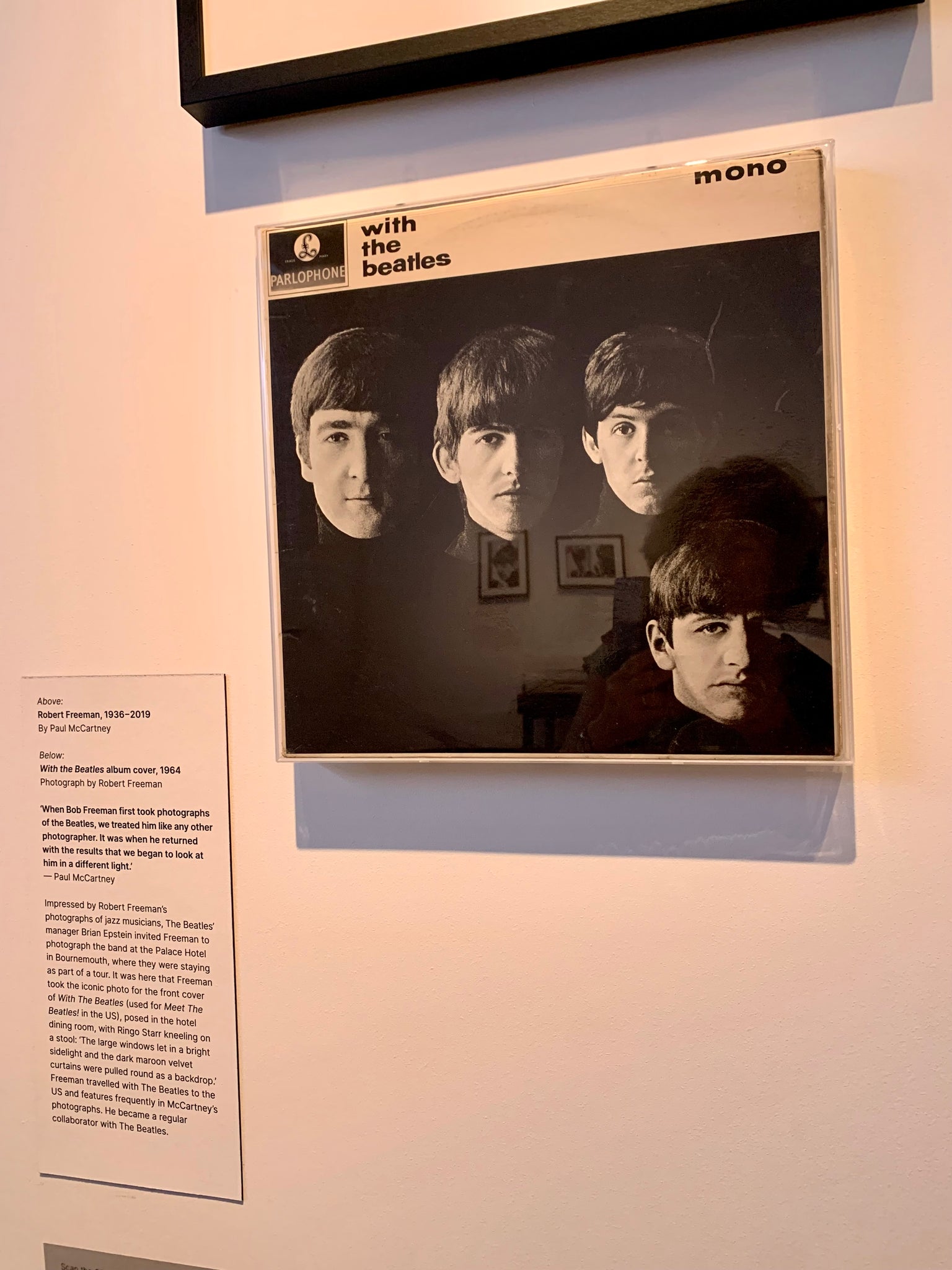 Album cover With The Beatles photographed by Robert Freedman