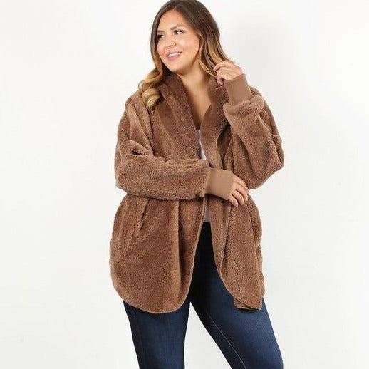 plus size teddy bear jacket