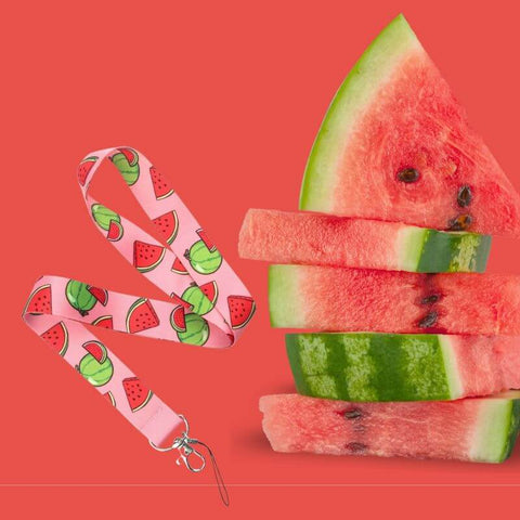 Lanyard for teacher watermelon on red background