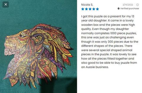 Lion wooden puzzle customer review