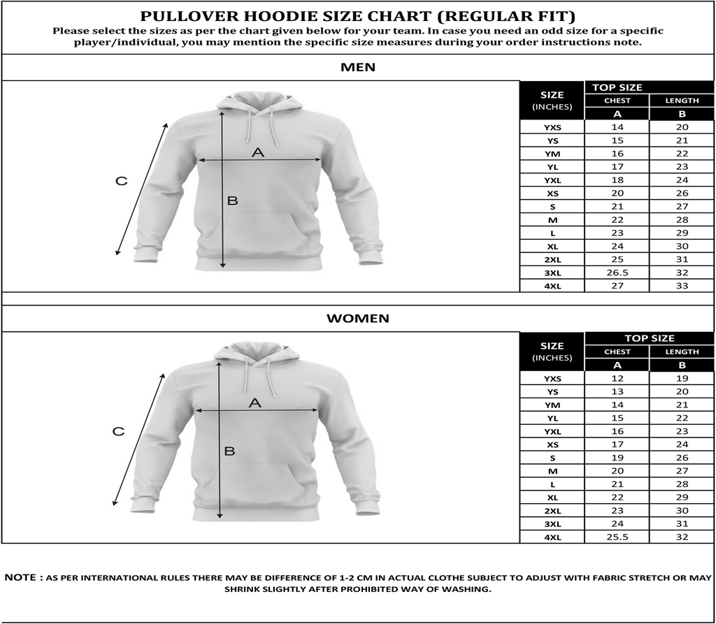 Hoodie Size Chart