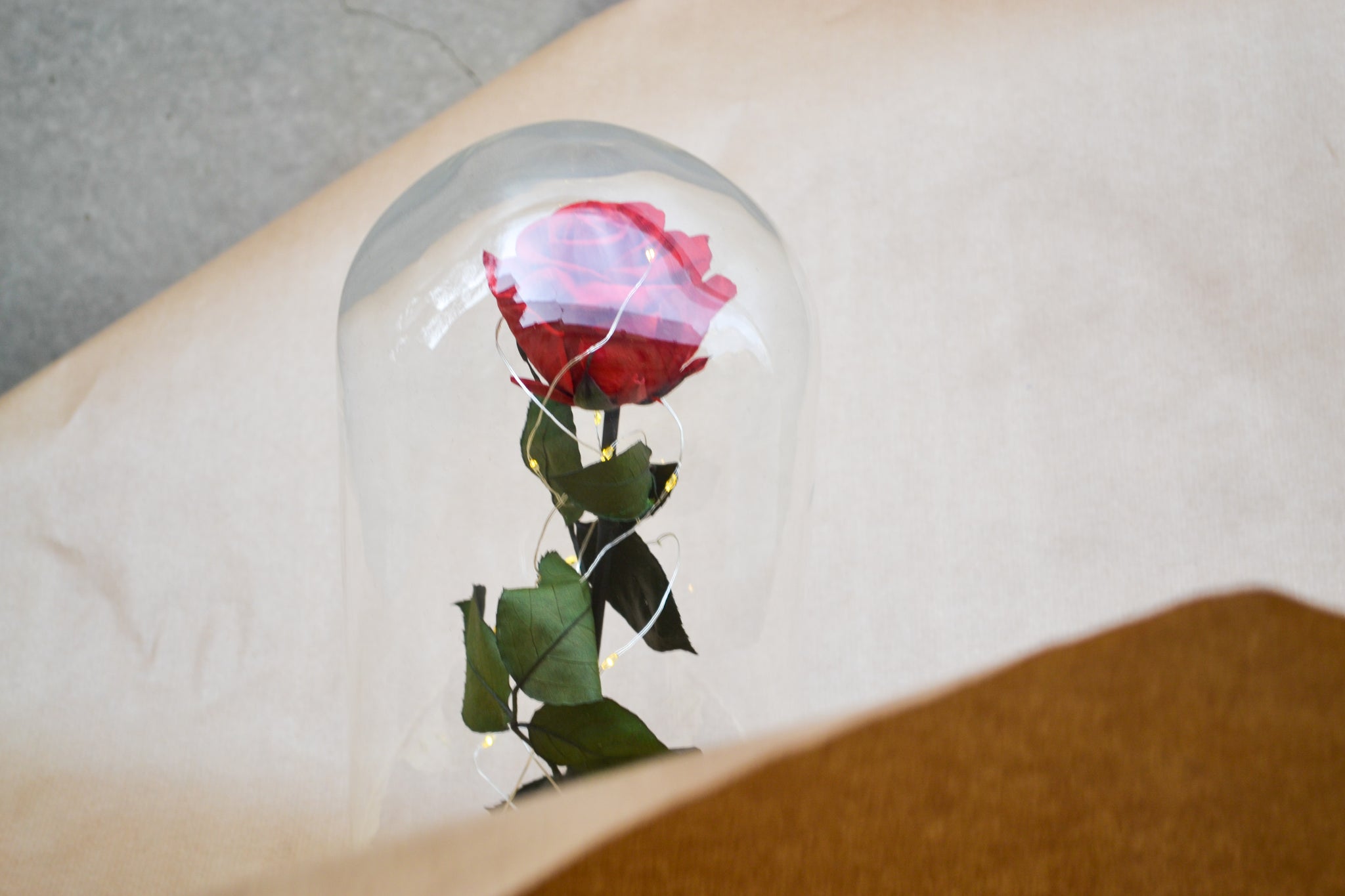 Rosa en cúpula de cristal - Tamaño Grande – Flors Margarita