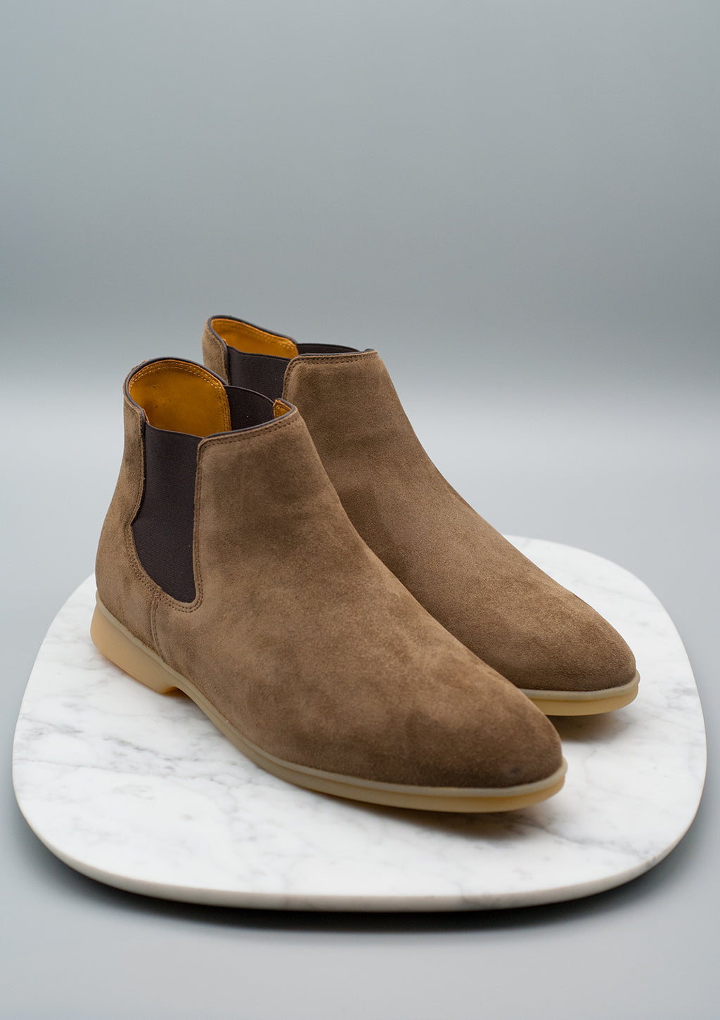 Baudoin & Rover Boots - Geige Suede Taupe Sole – Dashing Chicago