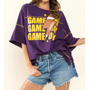 Game Day Stacked Oversize Top - Classy Chaos Boutique