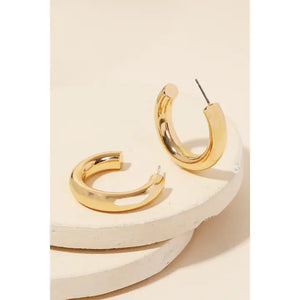 Metallic Tube Hoop Earrings - Classy Chaos Boutique