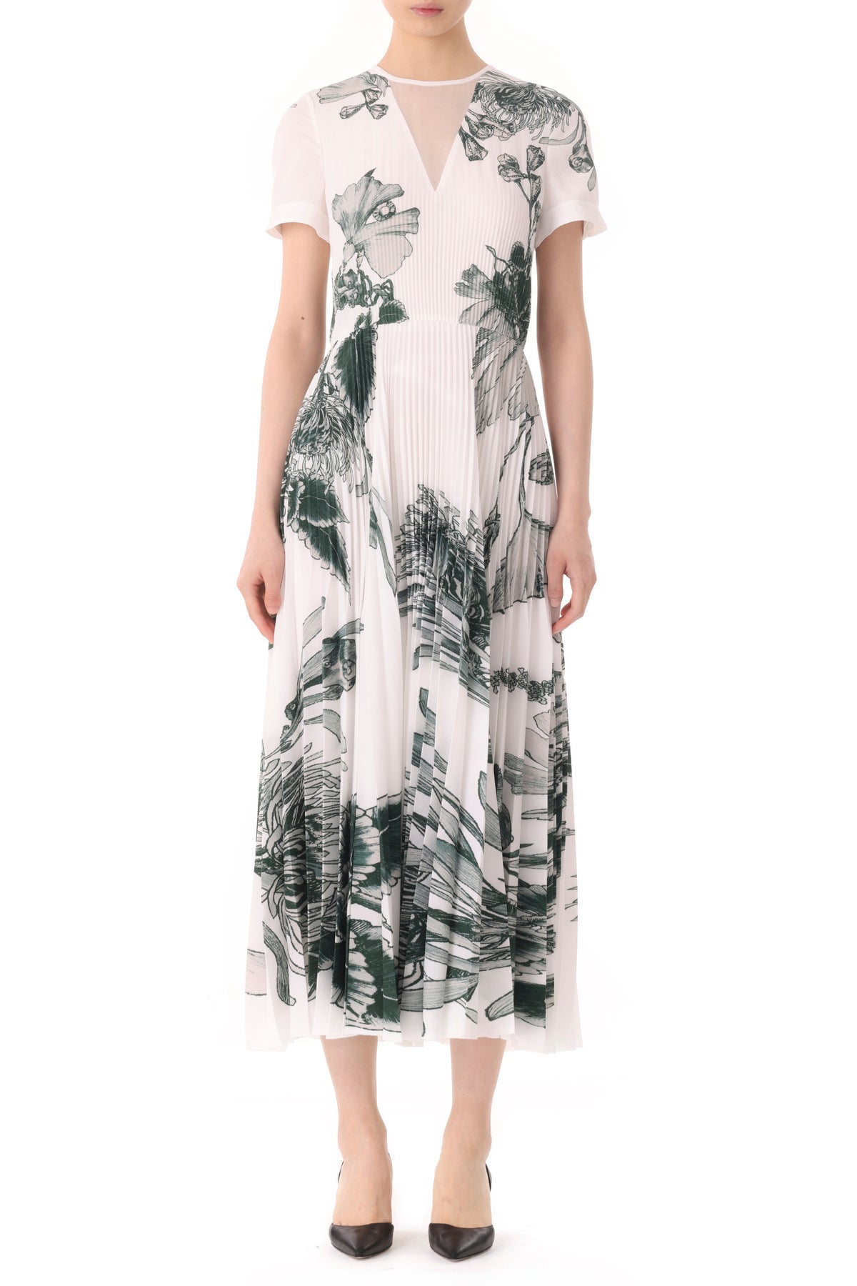 PINCUSHION FLORAL PRINTED PLEATED MIDI DRESS - Jason Wu Studio product image