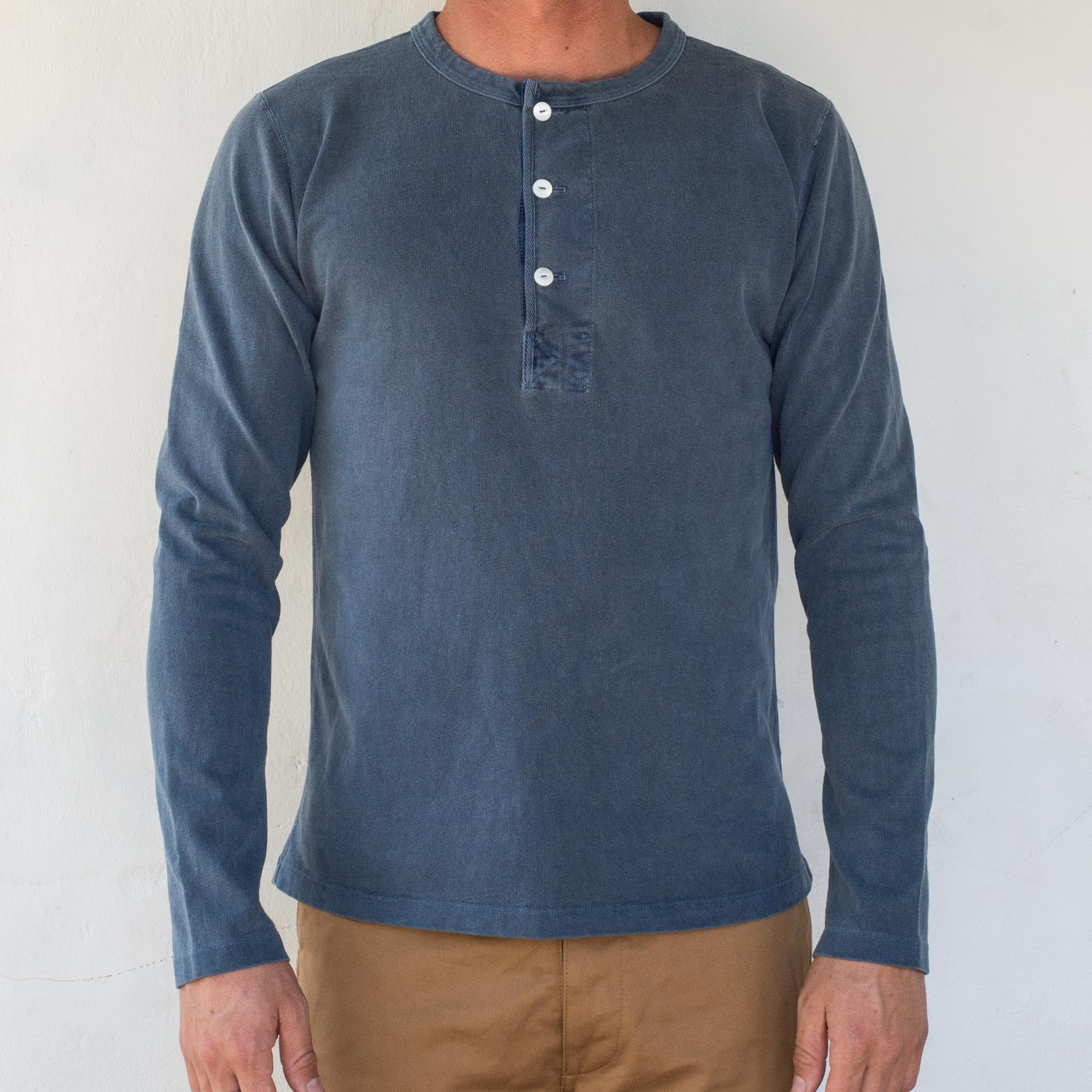 13 Ounce Henley L/S | Faded Blue – Freenote Cloth