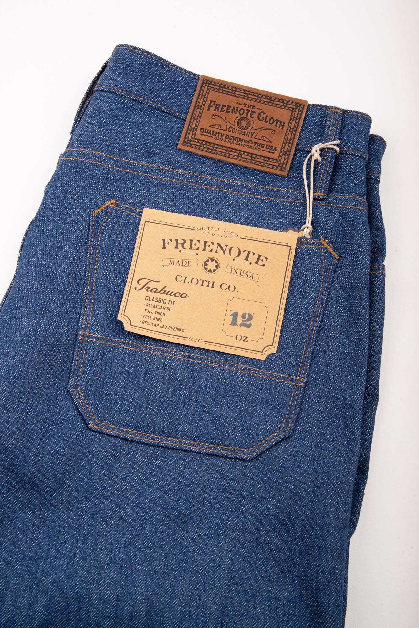 Trabuco Classic Straight | 12 Ounce Vintage Blue Denim – Freenote Cloth