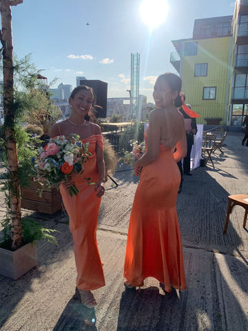 Mimi & Taz Bespoke Orange Bridesmaids Dresses