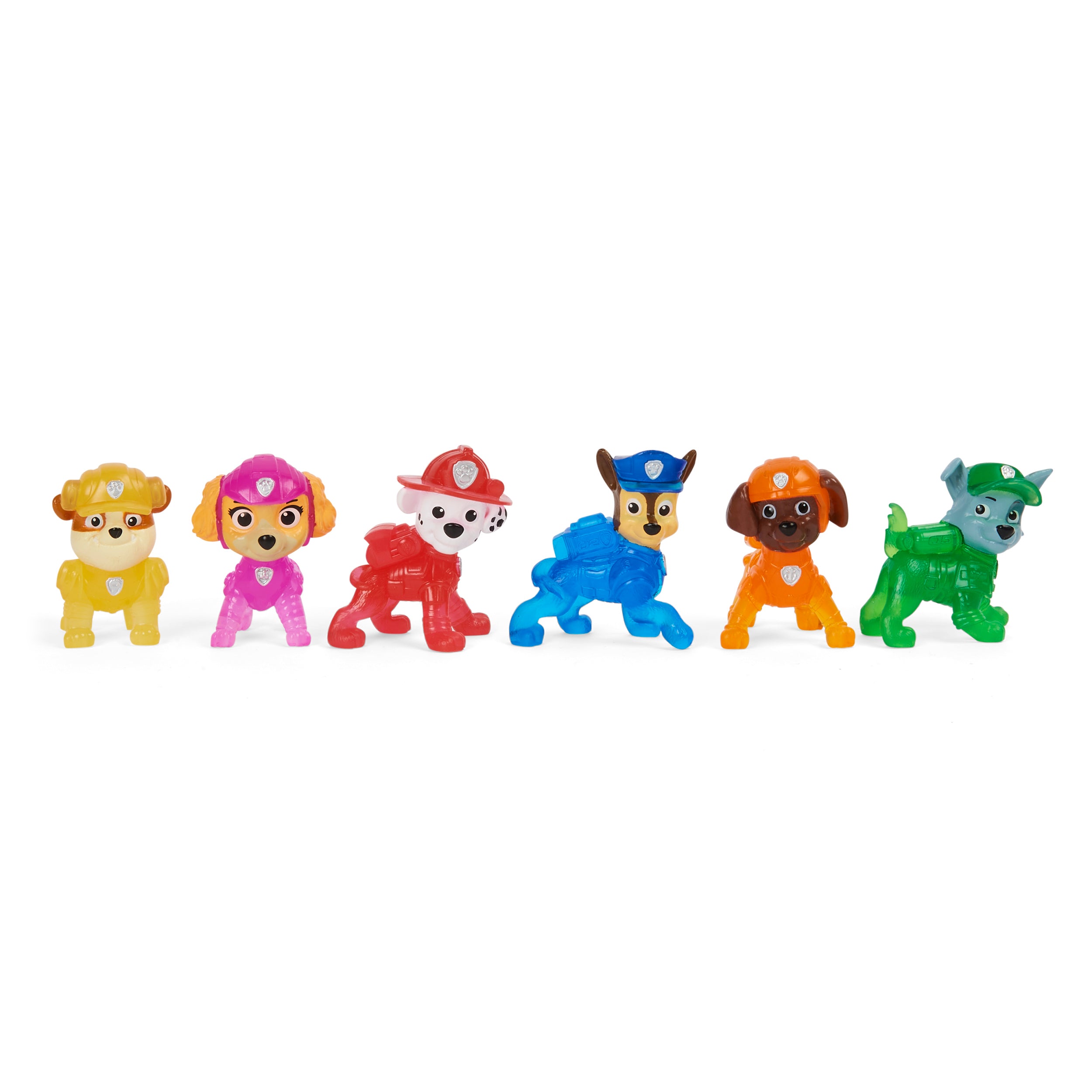 Kids Paw Patrol Mini Figures Set of 6 - Rocky, Zuma, Skye, Rubble, Marshall  & Chase