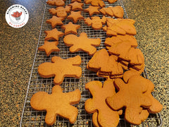 Gingerbread biscuits cooling