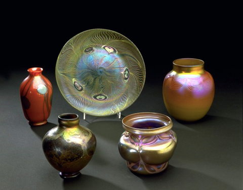 Collection en Verre Favrile réalisée par Louis ComfortTiffany