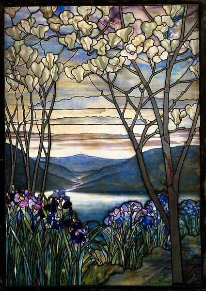 Vitrail de paysage en Tiffany réalisé par Louis Comfort Tiffany