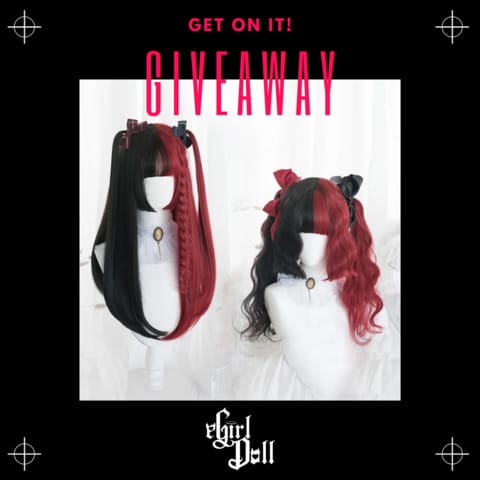 Black/Red Wig Giveaway on Feb 24-Mar 2, 2021