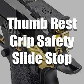 Airsoft GBB Pistol Thumb Rest, Grip Safety, and Slide Stop