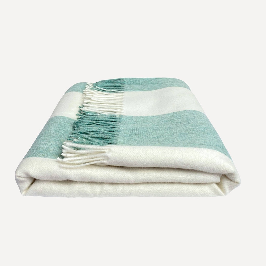 Wool blanket in green and blue - Manta de lã em verde e azul – SLBarrocal