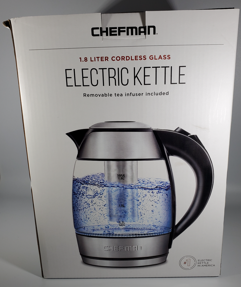 Chefman Electric Kettle with Tea Infuser, 1.7L 1500W, Removable Lid for  Easy Cleaning, Boil-Dry Protection - AliExpress