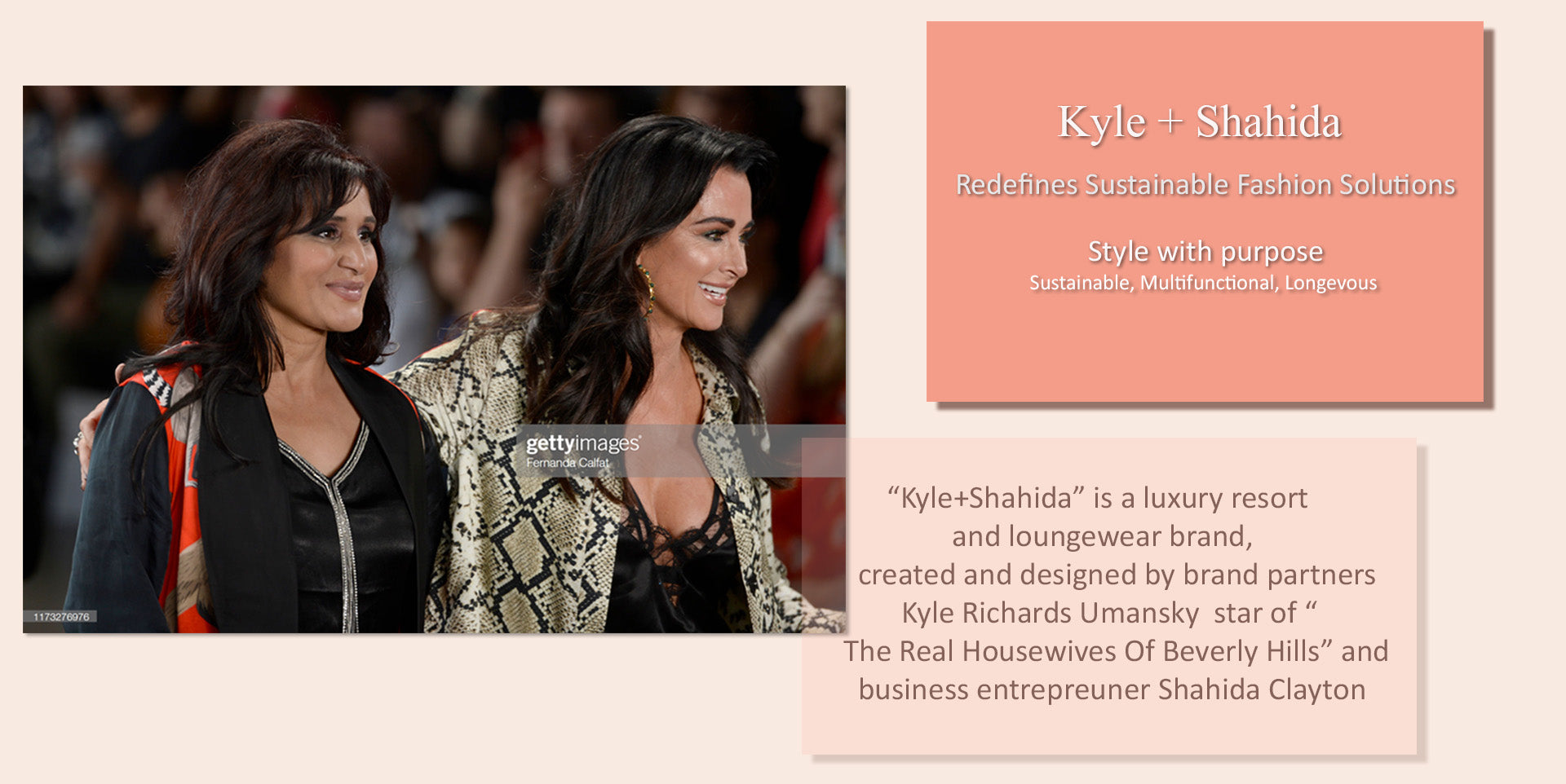 Designer Shahida kyle Richards Sustainable Fashion Collection