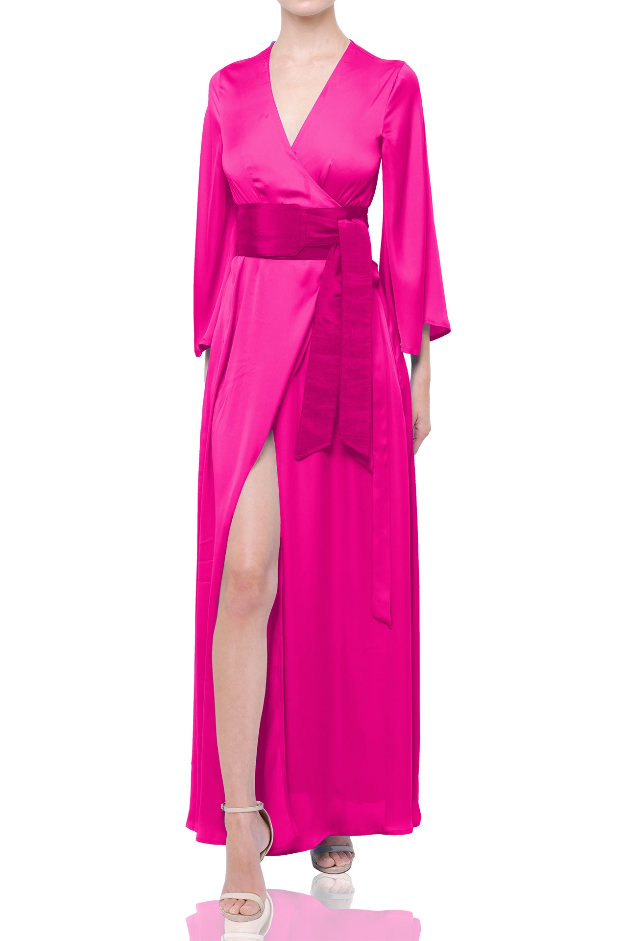 Designer Solid Wrap Dress Wrap Dress And Wrap Maxi Dress For Women Kyle X Shahida 