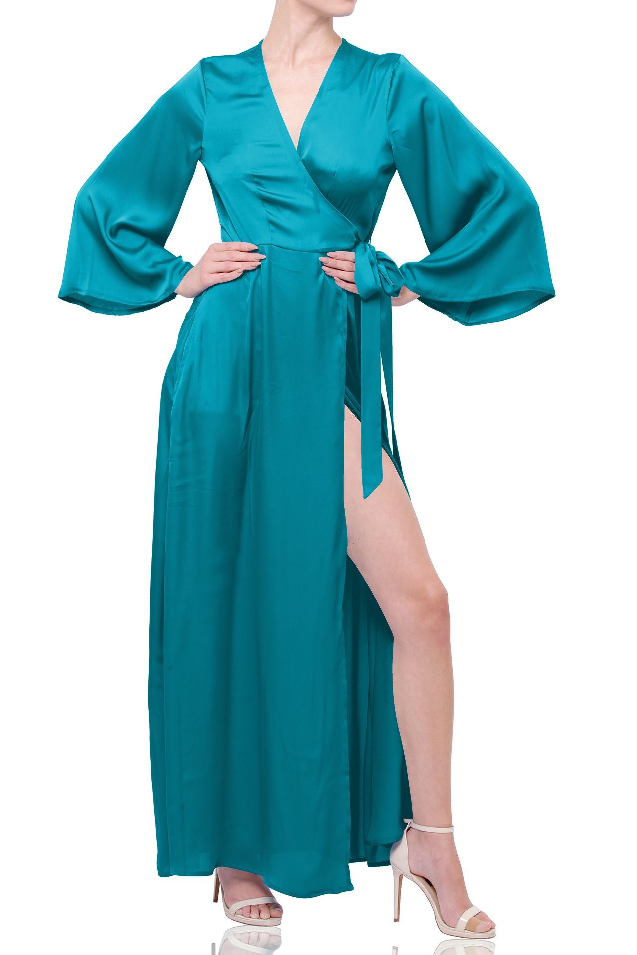 Long Maxi Full Sleeve Wrap Dress