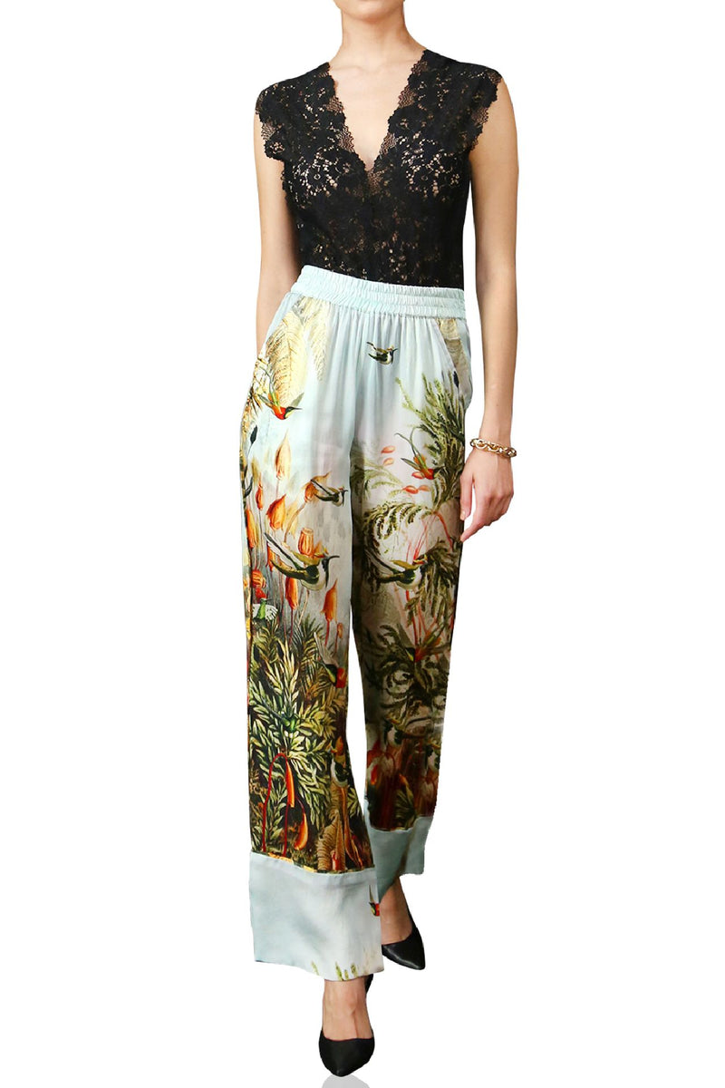 Silk Pants|Straight Leg Pants|Printed Leg Pants|Animal printed Pants ...