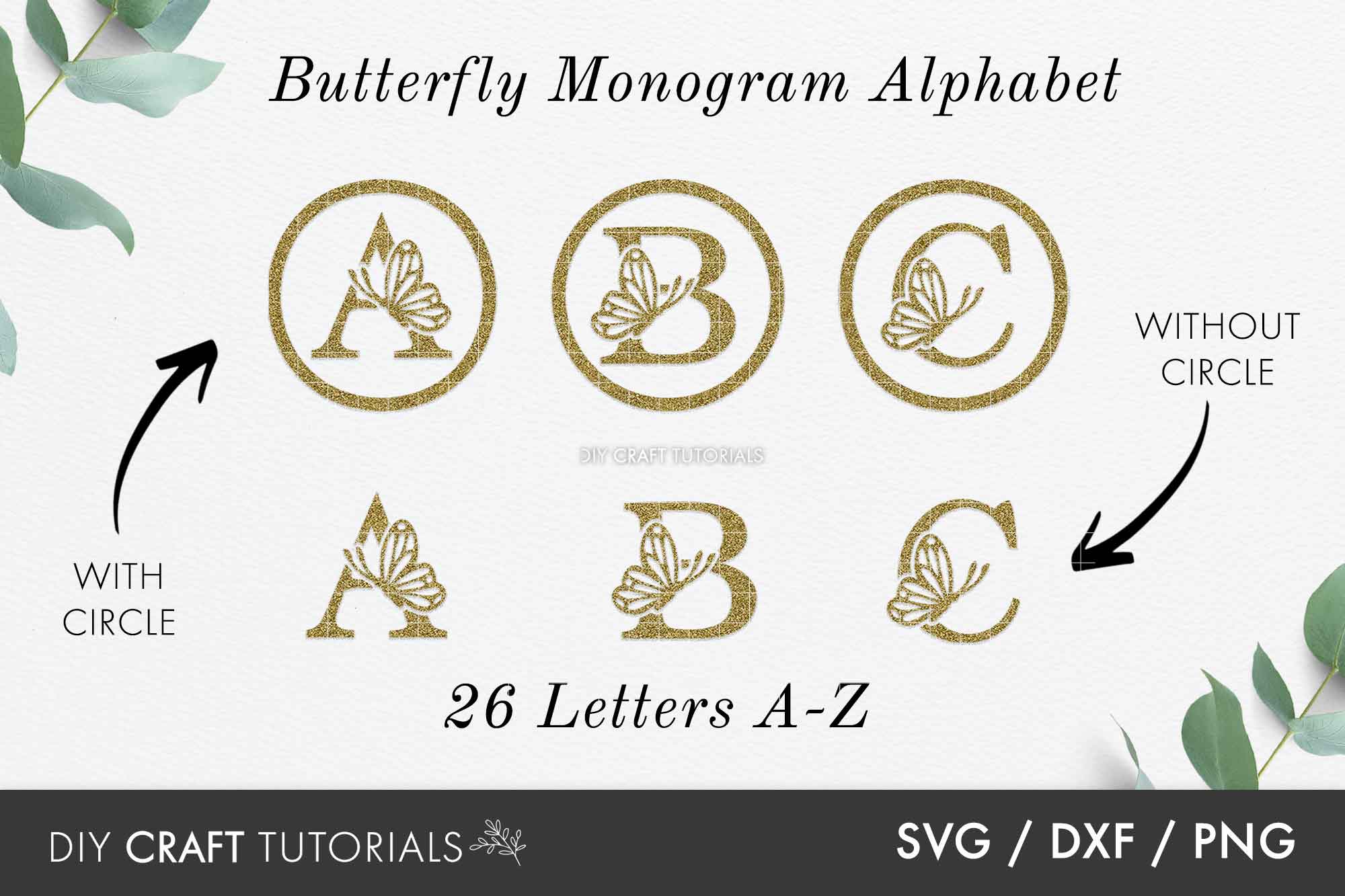 Download Butterfly Monogram Svg Alphabet Set Diy Craft Tutorials