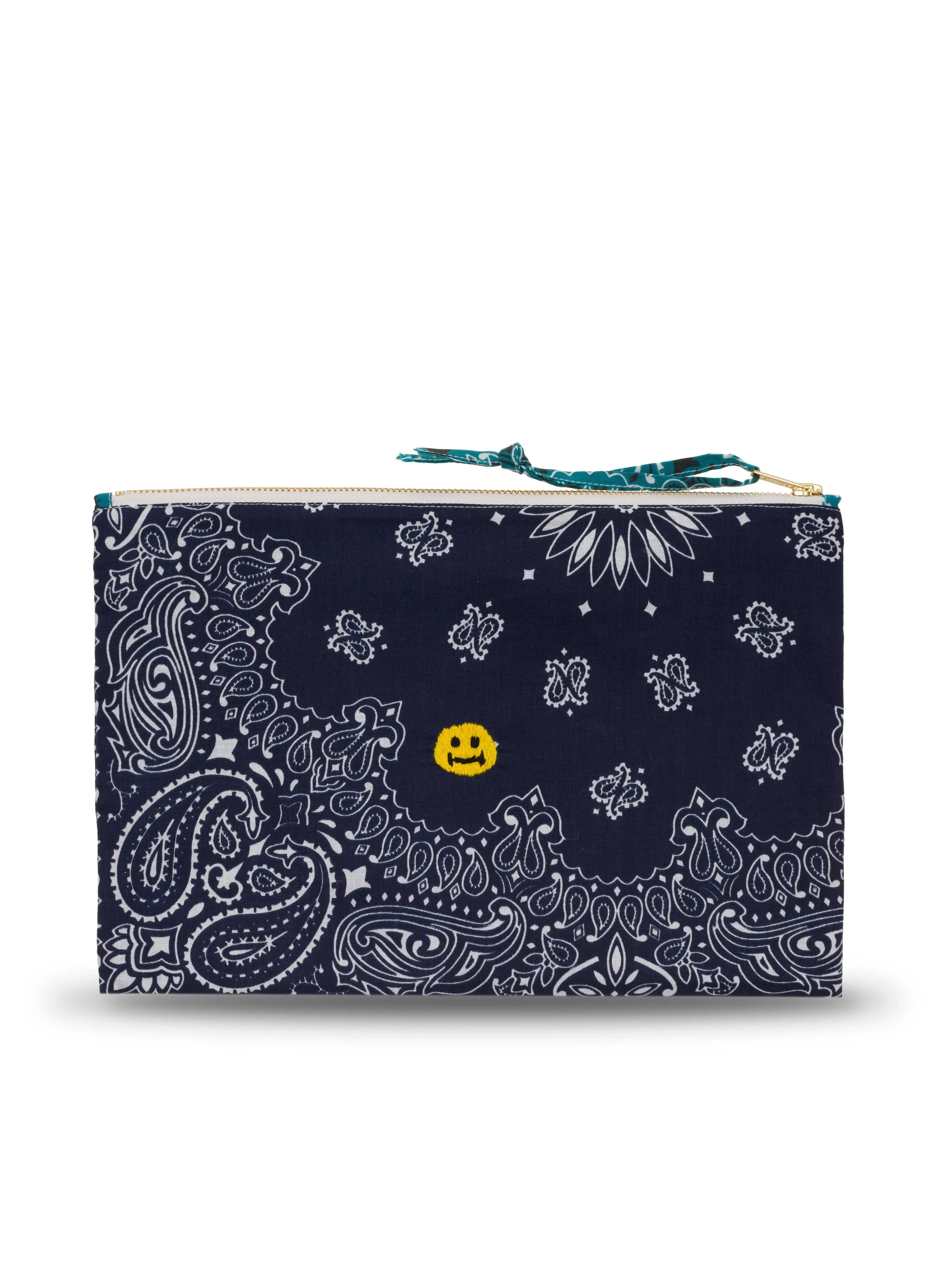 Zipped pouch - Smiley - Navy Pétrole