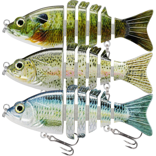 Winter Savings Clearance! Cbcbtwo Fishing Lures Kit, 10pcs Segmented Multi Jointed Swimbaits, Freshwater Saltwater Trout Bass Fishing Lures Bait