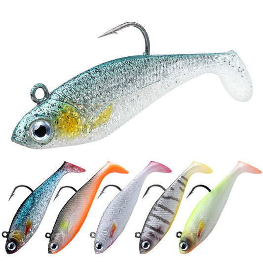 Paddle Tail Jointed Swimbait Fishing Lure with Spinner – FishingHub