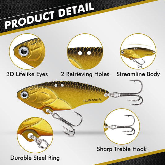 TRUSCEND Blade Bait Vibe Lure Metal Fishing Lure – Truscend Fishing