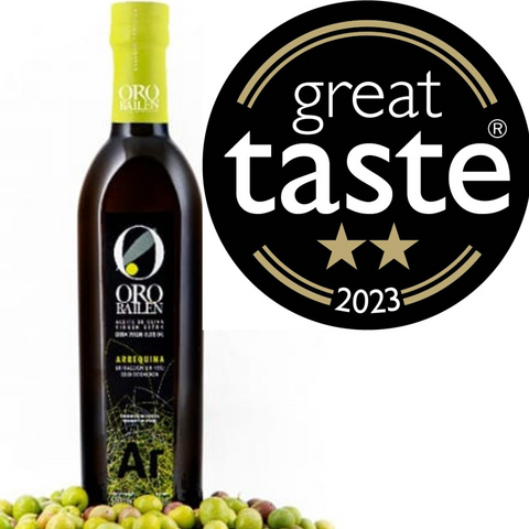 Oro Bailen Arbequina Spanish Olive Oil wins 2 Great Taste Stars 2023