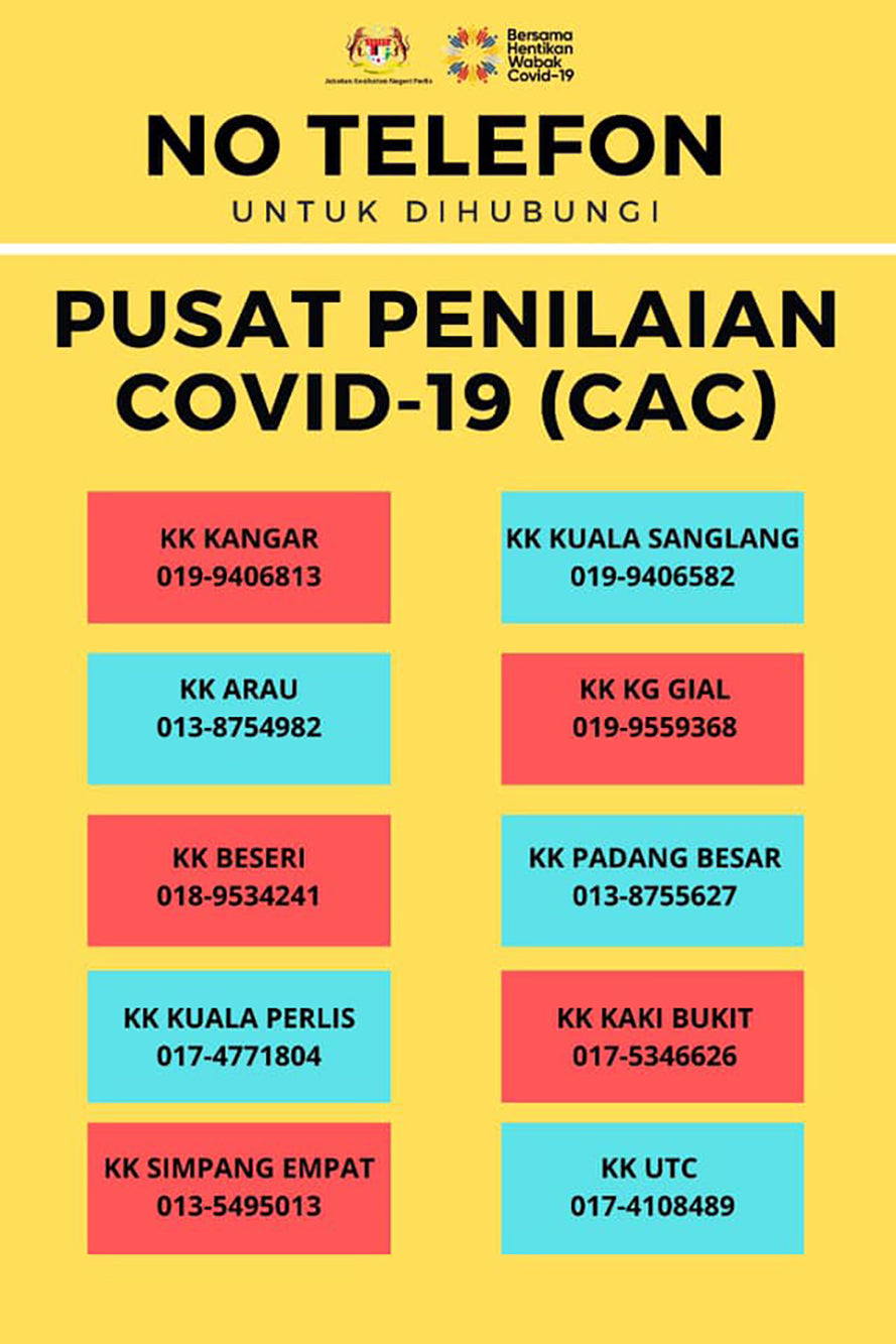 Senarai COVID-19 Assessment Center (CAC) Negeri Perlis