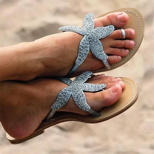 Shoeschics Women Starfish Beach Flip Flops