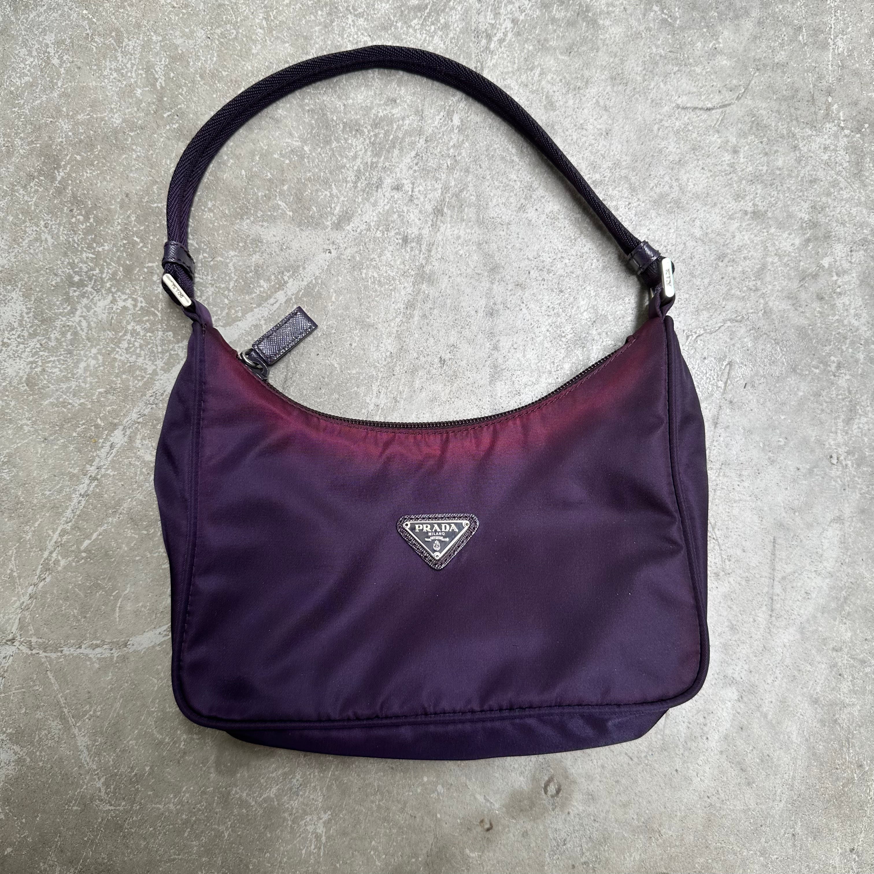 Prada Hobo Shoulder Bag Nylon Dark Purple – Curated by Charbel
