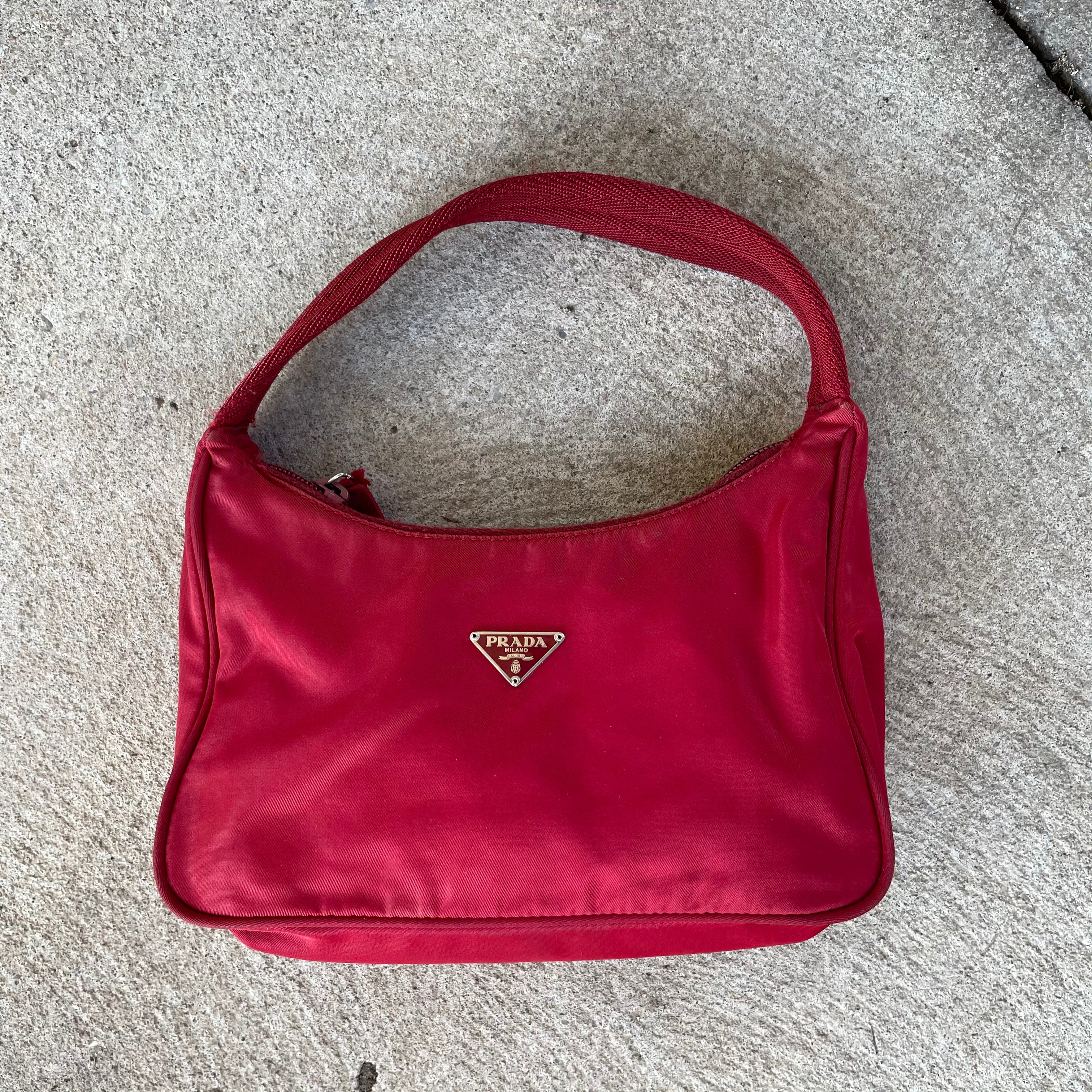 Prada Red Nylon Hobo Bag – Curated by Charbel