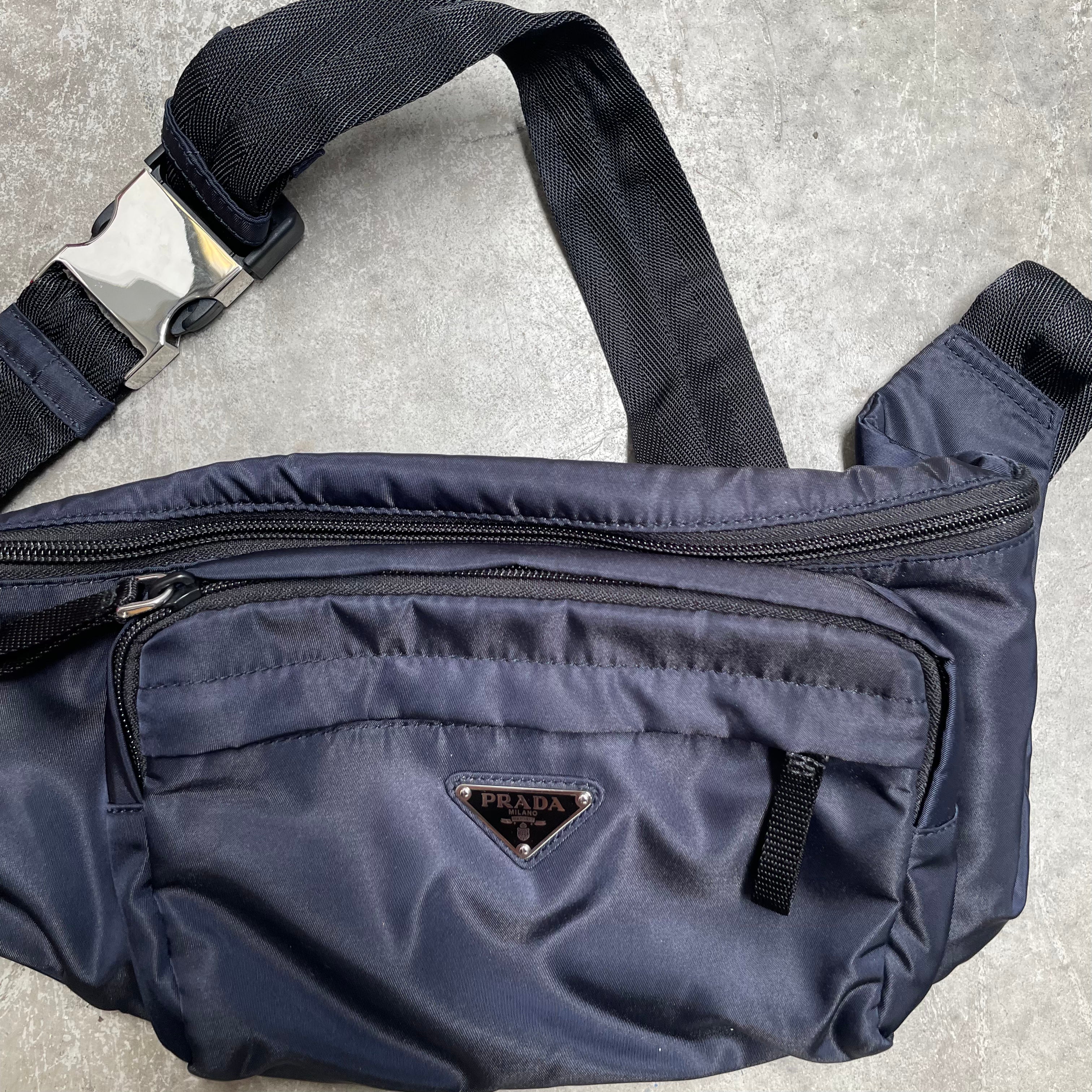 Prada Nylon Navy Belt Bag / Bum Bag – Curated by Charbel