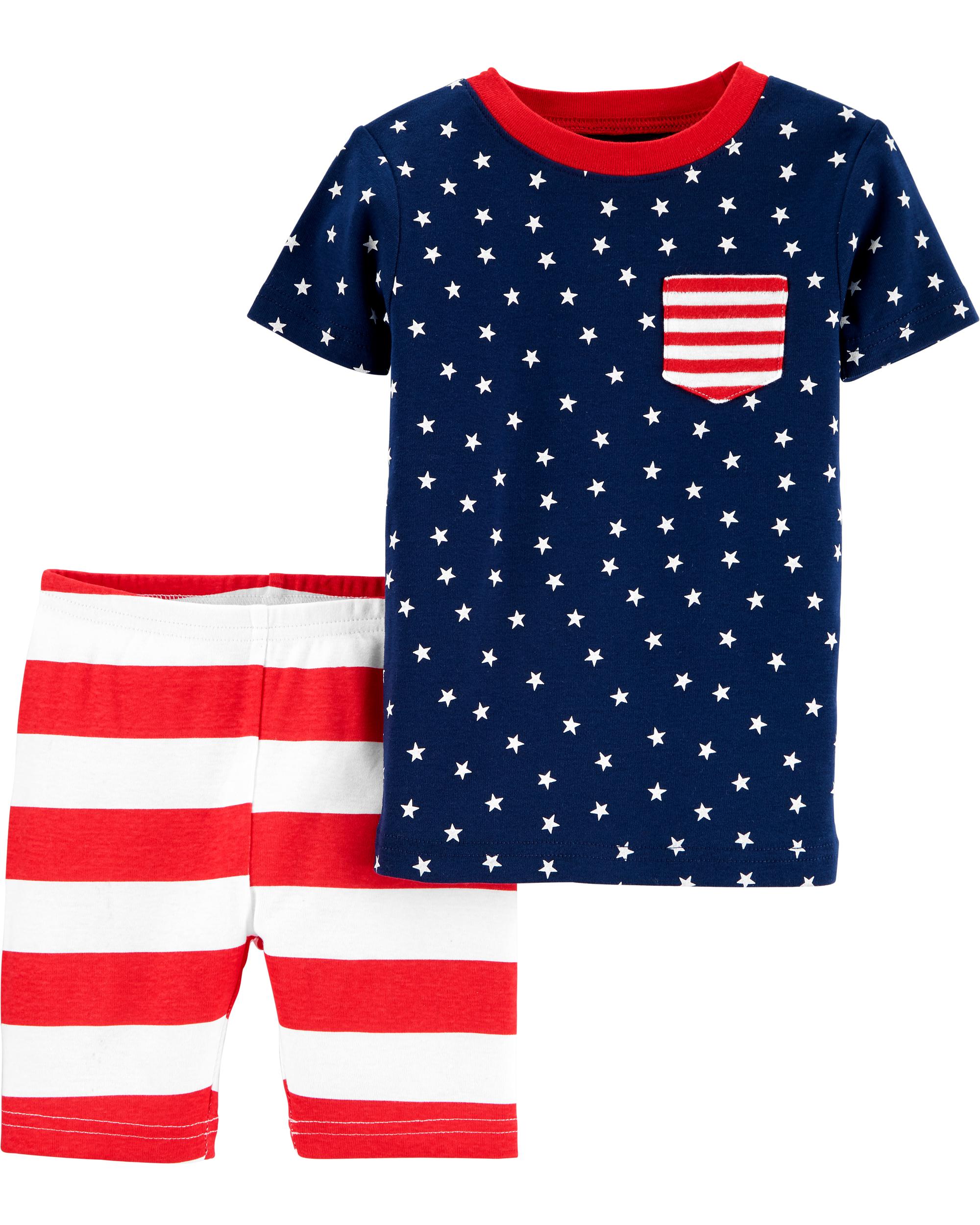 Set 2 piezas pijama short y polo usa niño pequeño Carters