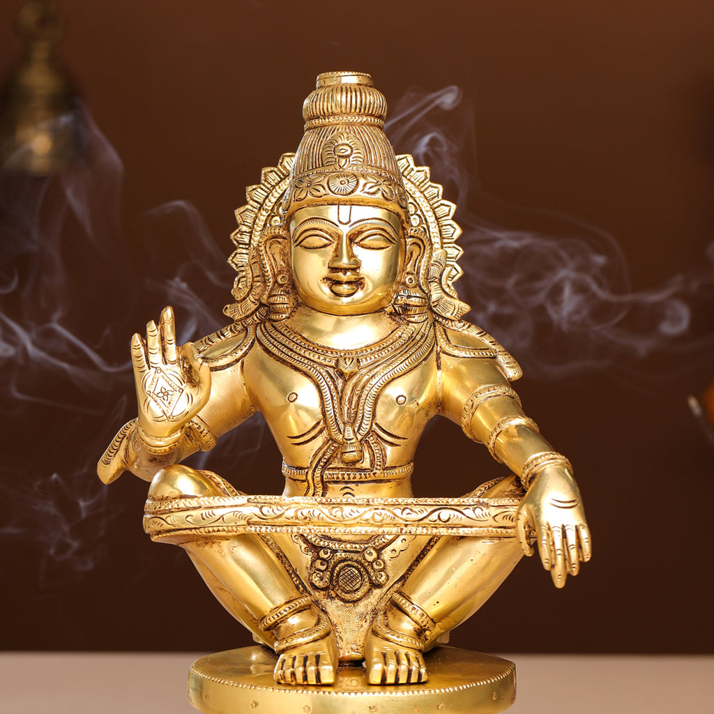 Brass Lord Ayyappa/Ayyappan Idol (14 Inch) – Vedansh Craft