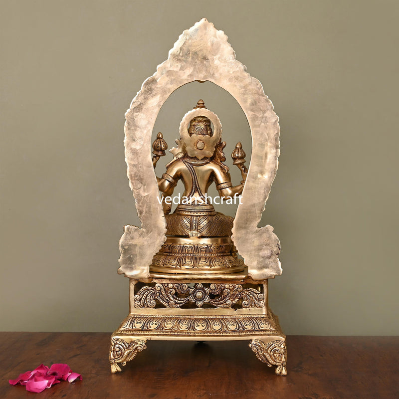 Brass Superfine Lakshmi On Throne (20.5")