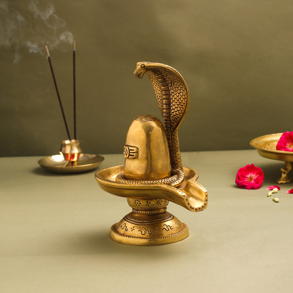 Brass Superfine Shivling/Shivlingam Idol (9 Inch) – Vedansh Craft