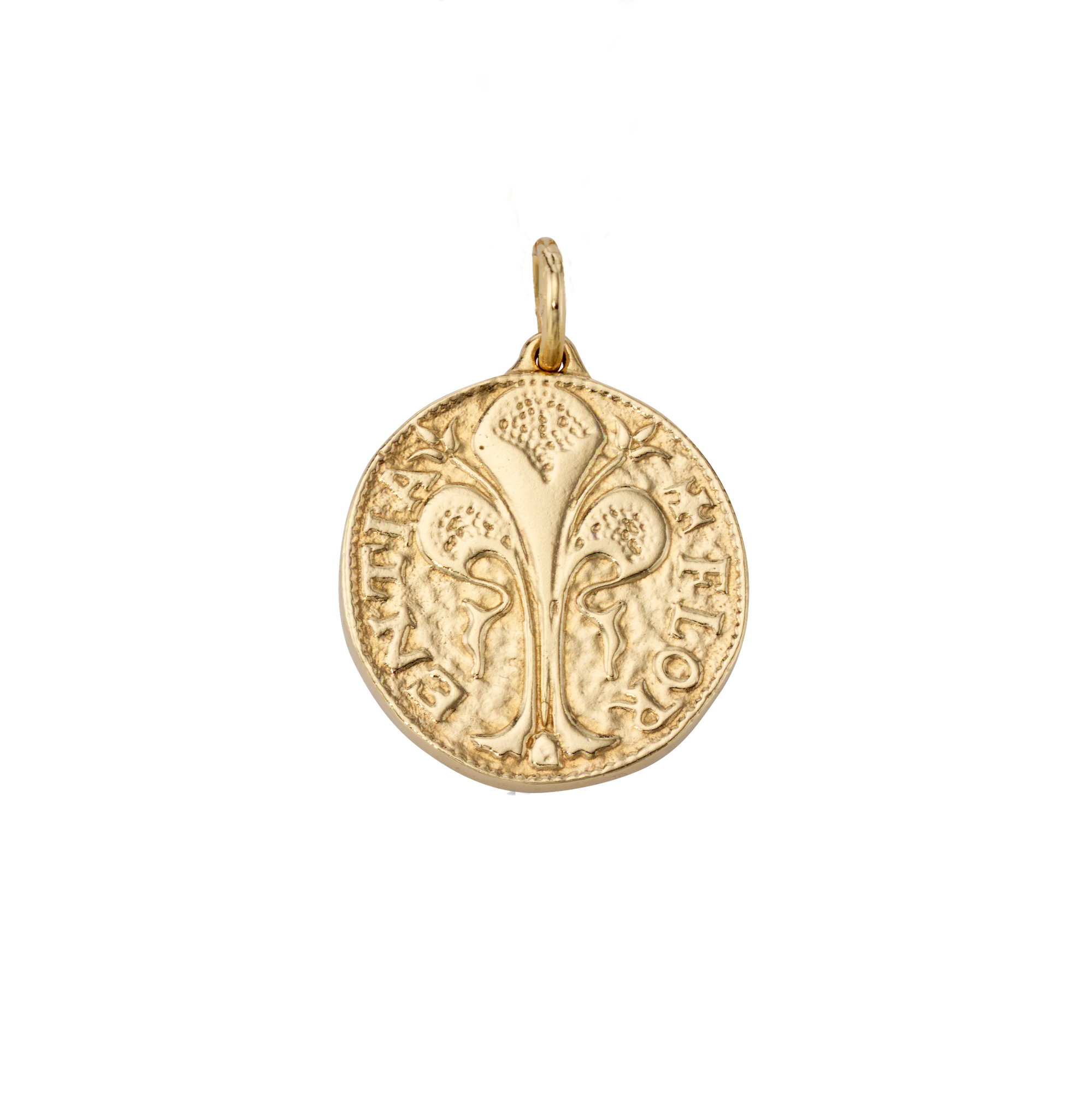 Gold Florentine Coin Necklace / Pendant, Pure Gold 30mm