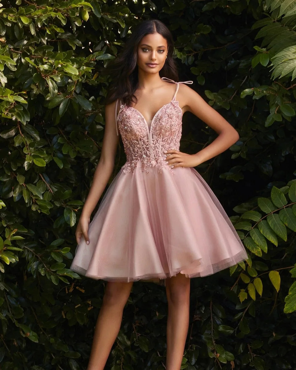 Cinderella Divine CD0188 SHORT TULLE AND LACE DRESS - Special Occasion