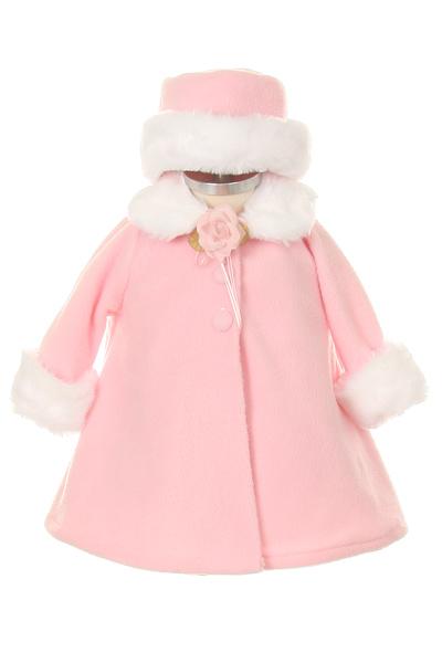 Pink Baby Fleece Cape Coat Dress-AS166