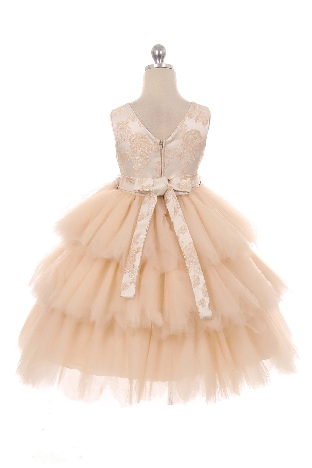Kids Dream AS412 - Rose Brocade Layer Illusion Dress