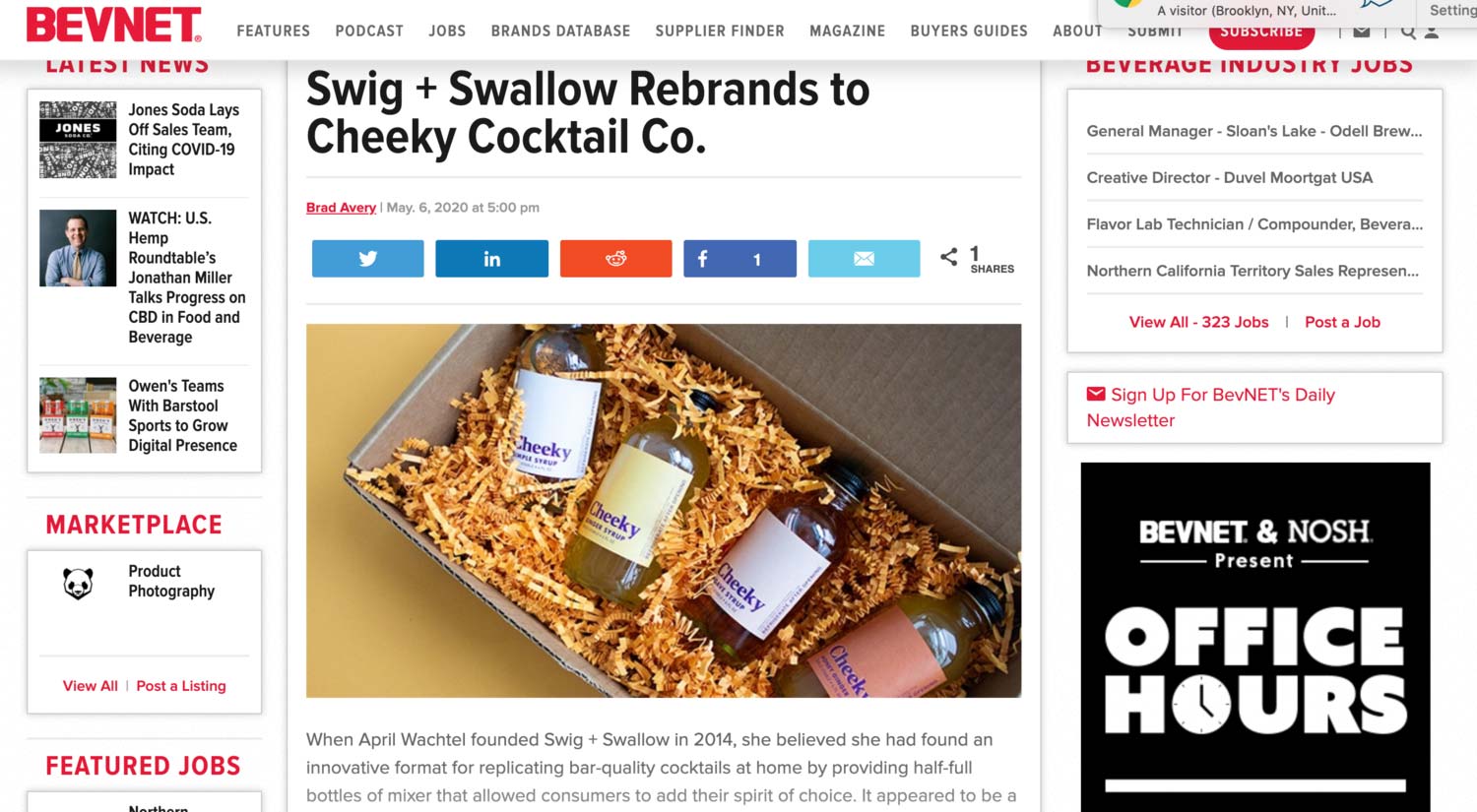 Swig + Swallow Rebrands to Cheeky Cocktail Co.