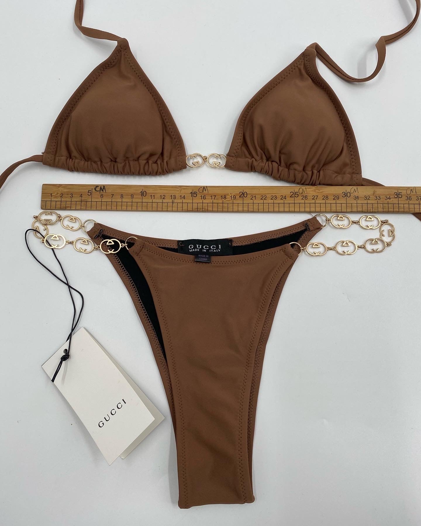 brown gucci bathing suit