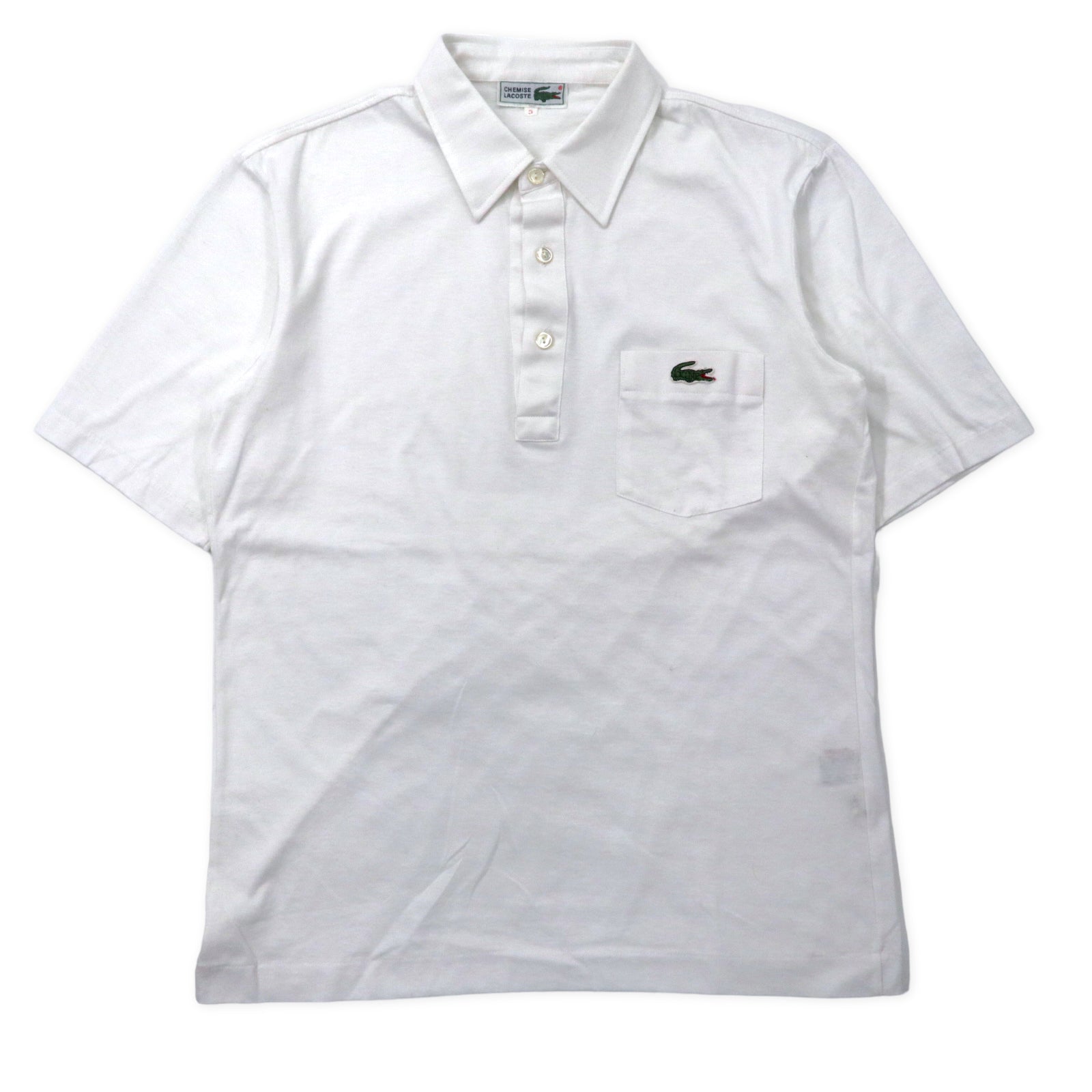 CHEMISE LACOSTE 90年代 ポロシャツ 3 ホワイト コットン ワンポイントロゴ