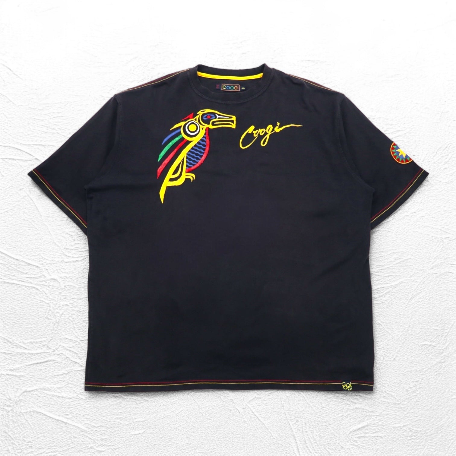 COOGI 90年代 刺繍 Tシャツ 4XL ビッグサイズ ブラック コットン