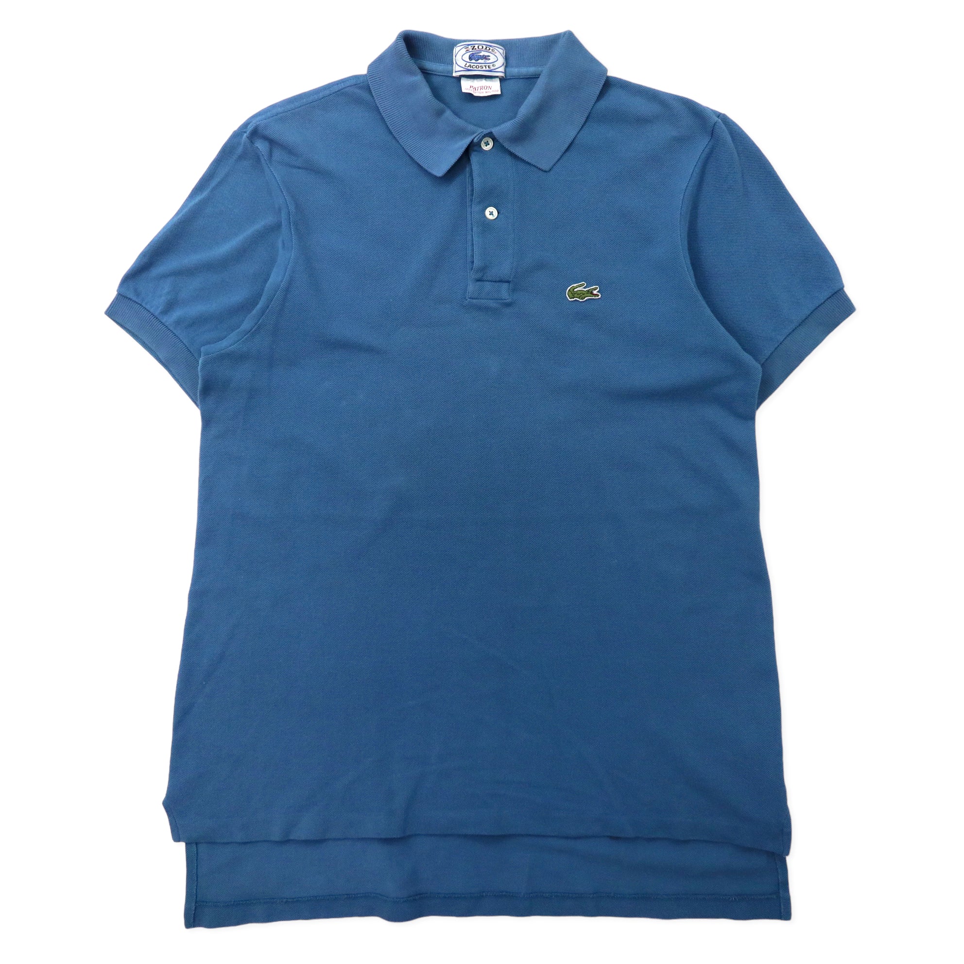 IZOD LACOSTE 70年代 ポロシャツ M ブルー コットン ワンポイントロゴ 糸巻きタグ
