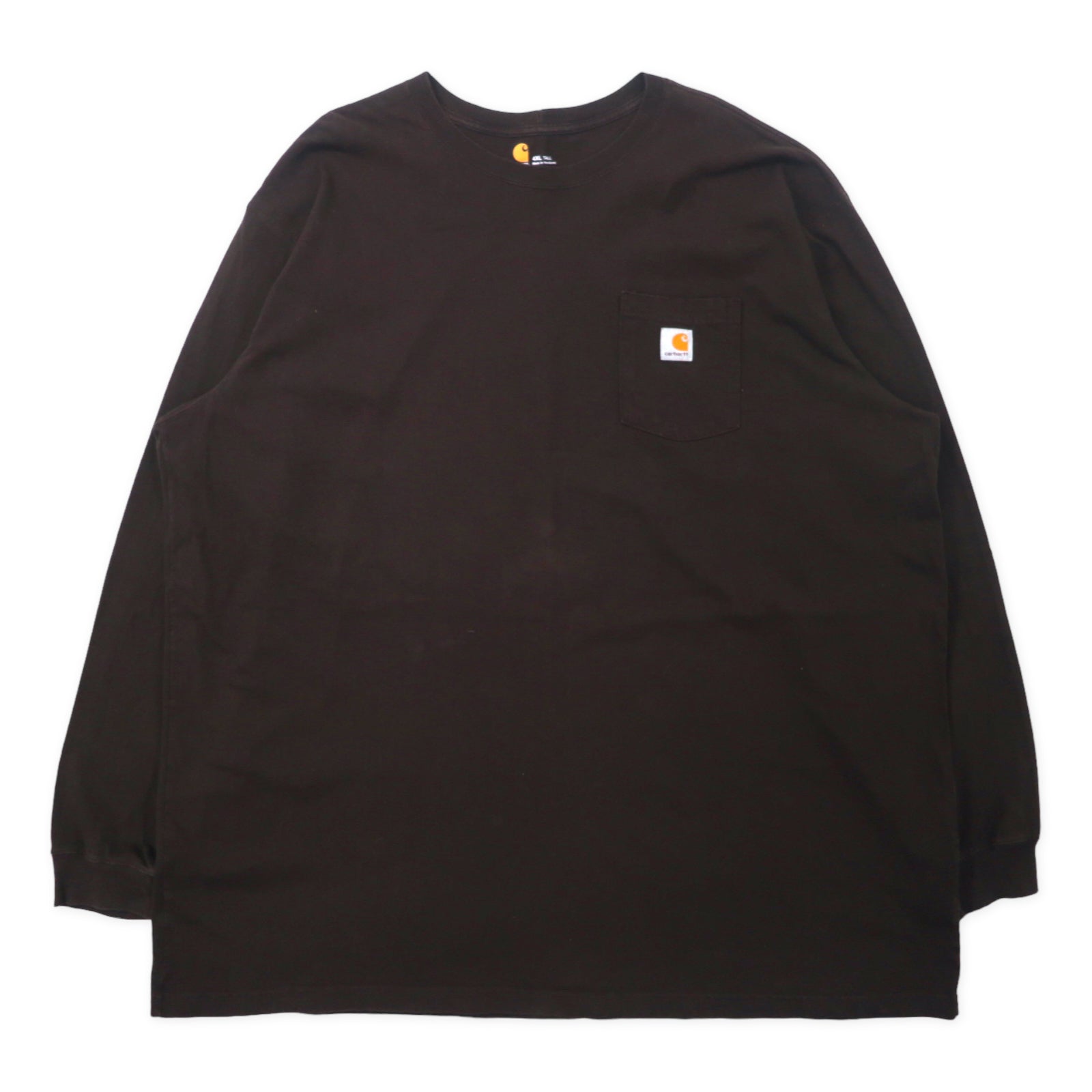 carhartt ビッグサイズ ロングスリーブ ポケットTシャツ ロンT 4XL ブラウン コットン ORIGINAL FIT